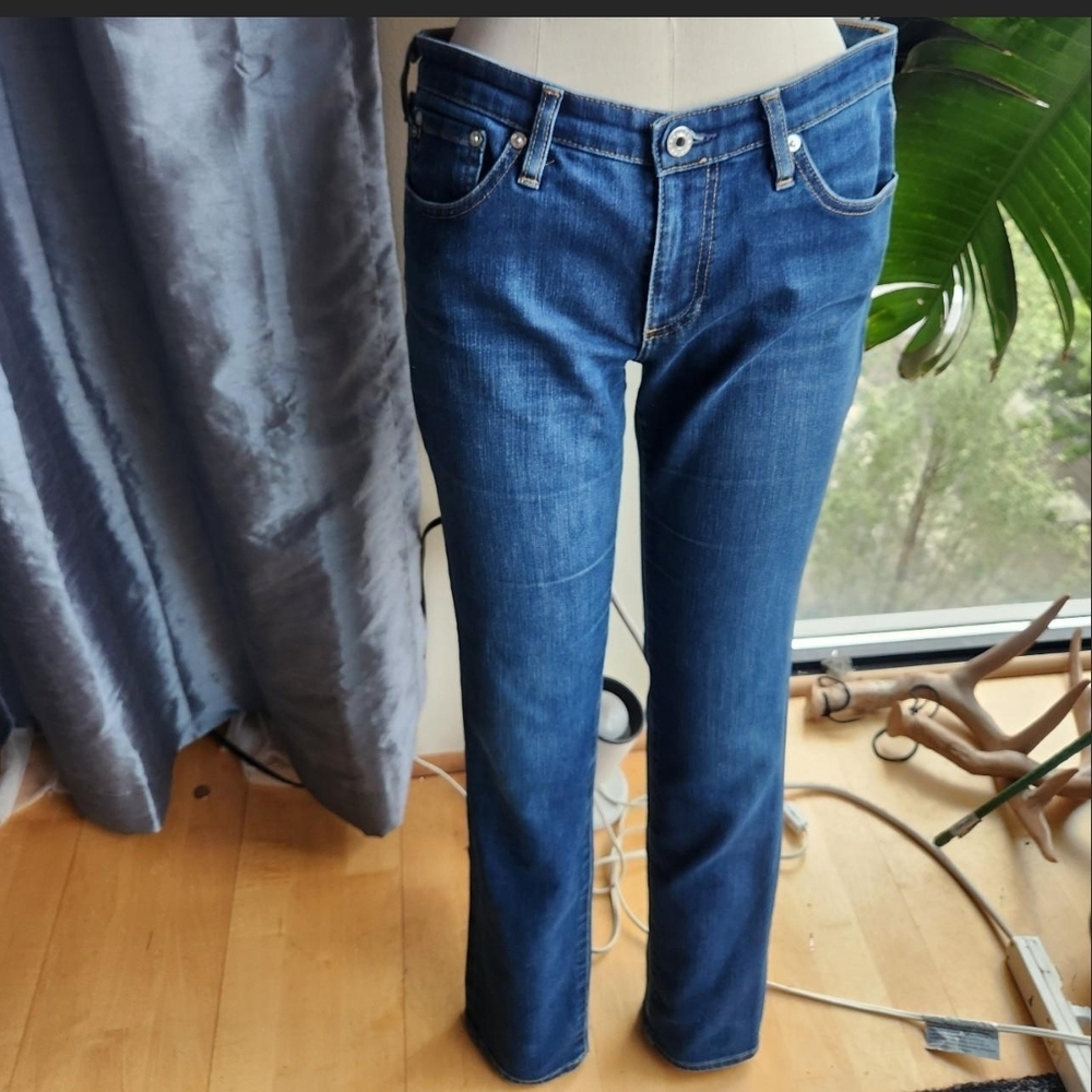 AG Adriano Goldschmied Women's Straight Leg Blue Jeans